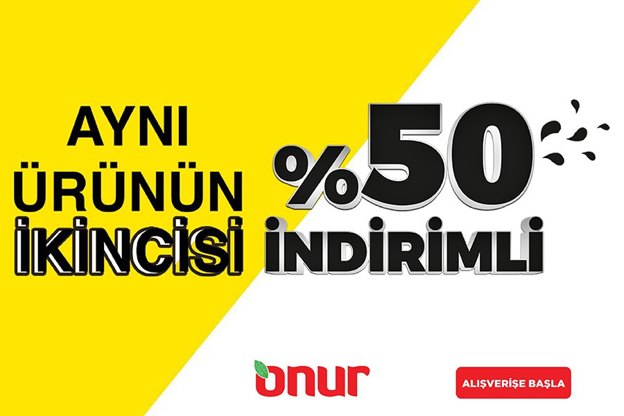 Aynı Ürünün İkincisi %50 İndirimli